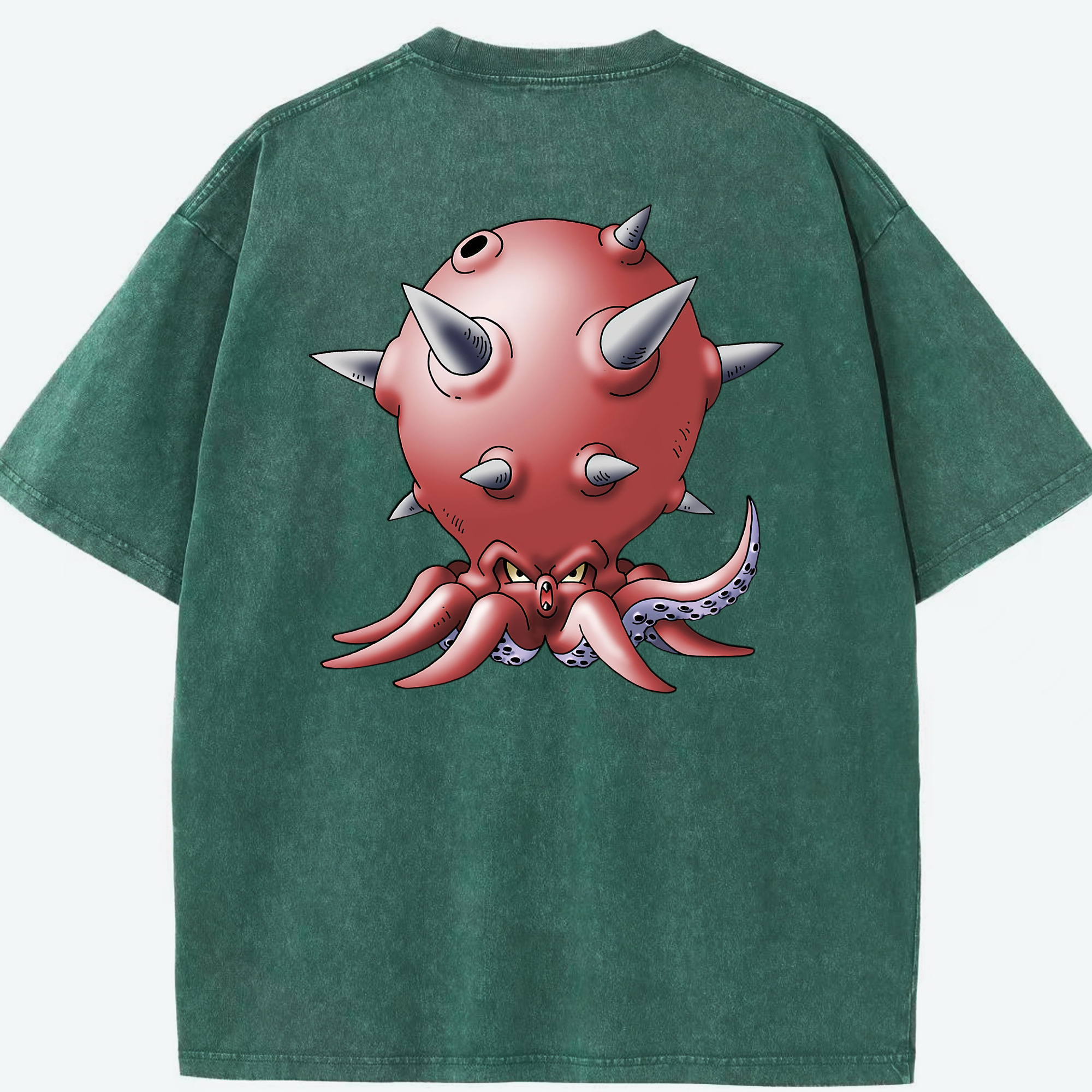 （画像用） ドラゴンクエスト Doragon Kuesuto Dragon Quest 綿100% ヴィンテージ風 半袖Tシャツ（背面プリント）